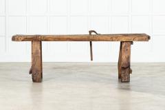 19thC French Elm Cobblers Bench Console - 3516226