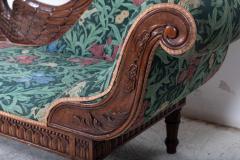 19thC French Empire Walnut Chaise Lounge Daybed - 2642693