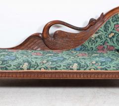 19thC French Empire Walnut Chaise Lounge Daybed - 2642694