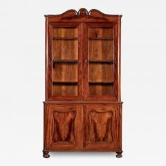19thC French Flame Mahogany Glazed Bookcase - 4025637