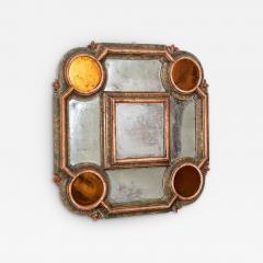 19thC French Foxed Polychrome Wall Mirror - 2522679
