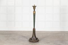 19thC French Gilt Green Painted Floor Lamp - 2989659