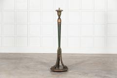 19thC French Gilt Green Painted Floor Lamp - 2989661