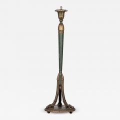 19thC French Gilt Green Painted Floor Lamp - 2991117
