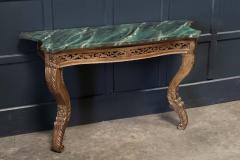 19thC French Giltwood Faux Marble Console Table - 2005648