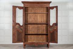 19thC French Glazed Fruitwood Armoire Vitrine - 3043698