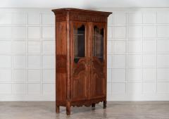 19thC French Glazed Fruitwood Armoire Vitrine - 3043699