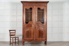 19thC French Glazed Fruitwood Armoire Vitrine - 3043700