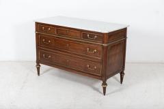 19thC French Louis XVI Style Mahogany Brass Mounted Commode - 2303347