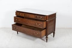 19thC French Louis XVI Style Mahogany Brass Mounted Commode - 2303348