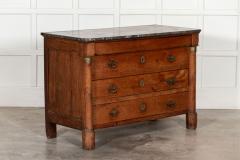 19thC French Marble Empire Fruitwood Commode - 3043463