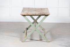 19thC French Painted Green Fruitwood Tavern Table - 2746074