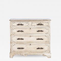 19thC French Painted Pine Graduated Chest of Drawers - 2769554