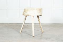 19thC French Vernacular Bleached Elm Chopping Block Table - 3158627