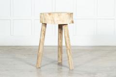 19thC French Vernacular Bleached Elm Chopping Block Table - 3159025