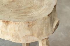 19thC French Vernacular Bleached Elm Chopping Block Table - 3159027
