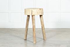 19thC French Vernacular Bleached Elm Chopping Block Table - 3159030