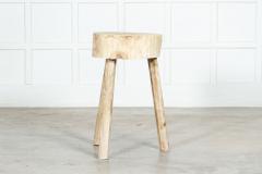 19thC French Vernacular Bleached Elm Chopping Block Table - 3159031