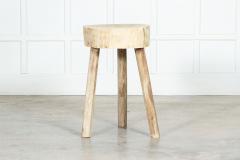 19thC French Vernacular Bleached Elm Chopping Block Table - 3159033