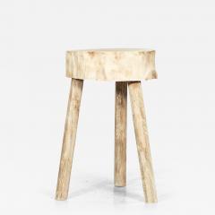 19thC French Vernacular Bleached Elm Chopping Block Table - 3160574