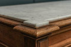 19thC French Walnut Carrara Marble Commode - 1978629