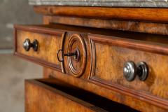 19thC French Walnut Marble Commode - 3726292