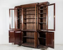 19thC Glazed Mahogany Breakfront Bookcase - 2236564