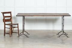 19thC Iron Pine Trestle Table - 3128642