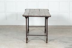 19thC Iron Pine Trestle Table - 3128645