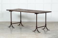 19thC Iron Pine Trestle Table - 3128678