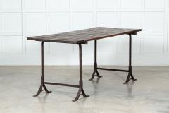 19thC Iron Pine Trestle Table - 3128680