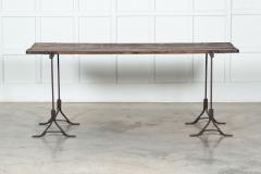 19thC Iron Pine Trestle Table - 3128682