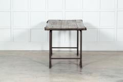 19thC Iron Pine Trestle Table - 3128686