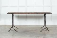 19thC Iron Pine Trestle Table - 3128718