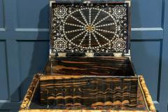 19thC Large Anglo Indian Coromandel Inlaid Sewing Box - 1954355