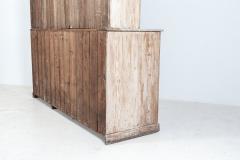 19thC Large English Bleached Pine Bookcase Cabinet Vitrine Dresser - 2095529