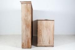 19thC Large English Bleached Pine Bookcase Cabinet Vitrine Dresser - 2095530