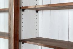 19thC Large English Bleached Pine Bookcase Cabinet Vitrine Dresser - 2095531