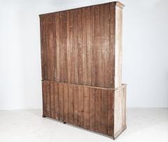 19thC Large English Bleached Pine Bookcase Cabinet Vitrine Dresser - 2095537