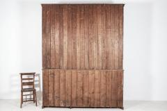 19thC Large English Bleached Pine Bookcase Cabinet Vitrine Dresser - 2095538