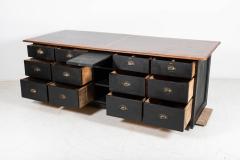 19thC Large English Ebonised Shop Counter Bank of Drawers - 2226039