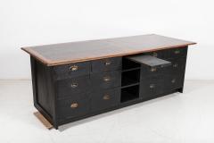 19thC Large English Ebonised Shop Counter Bank of Drawers - 2226040