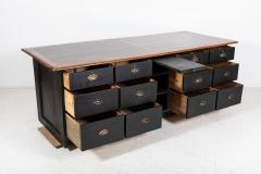 19thC Large English Ebonised Shop Counter Bank of Drawers - 2226041