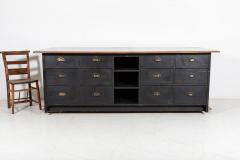 19thC Large English Ebonised Shop Counter Bank of Drawers - 2226043