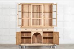 19thC Large English Pine Glazed Panelled Dresser - 4145873