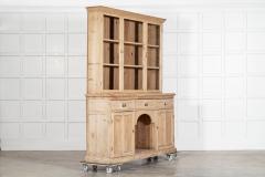19thC Large English Pine Glazed Panelled Dresser - 4145874