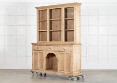 19thC Large English Pine Glazed Panelled Dresser - 4145876