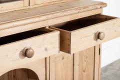 19thC Large English Pine Glazed Panelled Dresser - 4145882