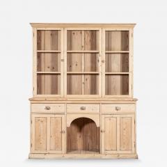19thC Large English Pine Glazed Panelled Dresser - 4148624
