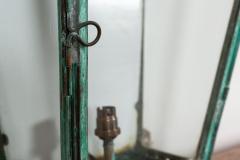 19thC Large English Verdigris Copper Wall Lantern - 2052153